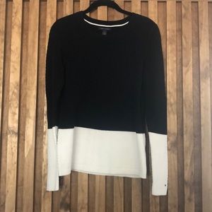 Black and White Color block Sweater
